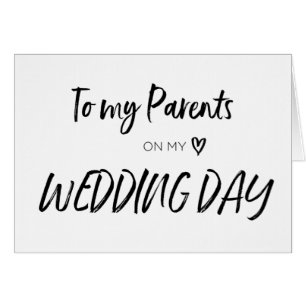 To My Parents on My Wedding Day Card