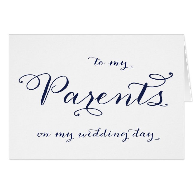 To My Parents on My Wedding Day Card (Front Horizontal)