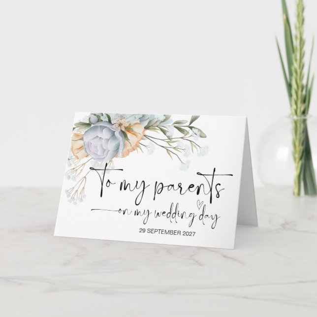 To My Parents on Wedding Day Thank You Bride Groom Card (Front)