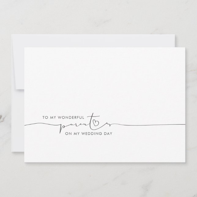 To My Parents Wedding Morning Cute Message (Front)