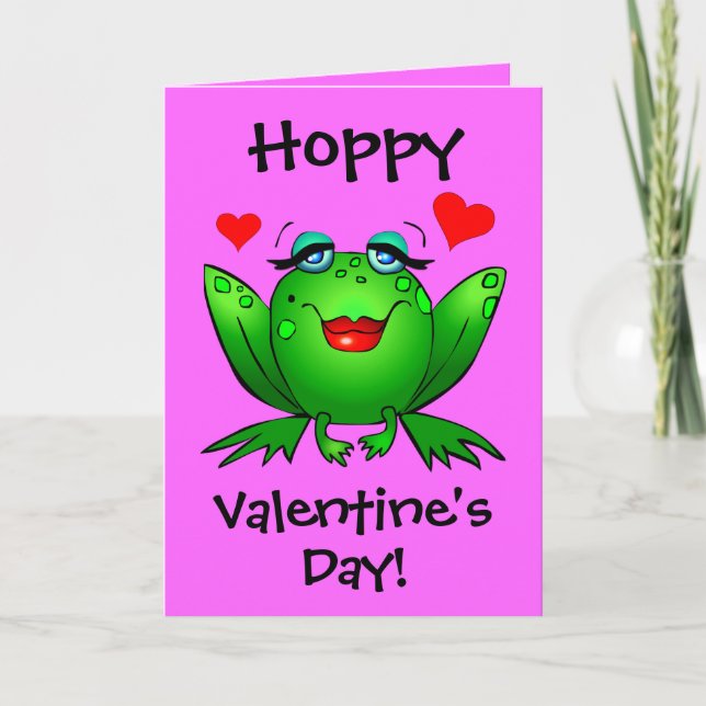 To My Prince Hoppy Valentines Day Cute Frogs Holiday Card (Front)