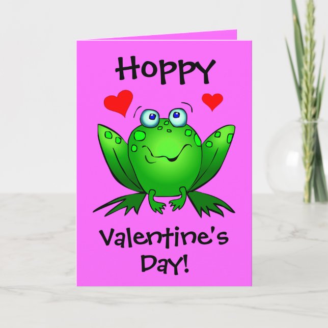 To My Princess Hoppy Valentine Cute Romantic Frog Holiday Card (Front)