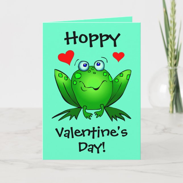 To My Princess Hoppy Valentines Cute Frogs Holiday Card (Front)