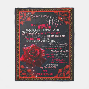 To My Rose Wife Birthday Gift, Couple Wife Gift Fleece Blanket