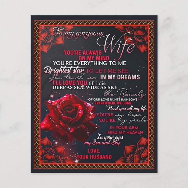 To My Rose Wife Birthday Gift, Couple Wife Gift Flyer (Front)
