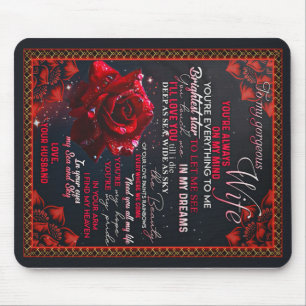 To My Rose Wife Birthday Gift, Couple Wife Gift Mouse Mat
