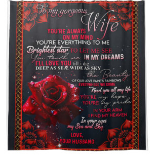 To My Rose Wife Birthday Gift, Couple Wife Gift Shower Curtain