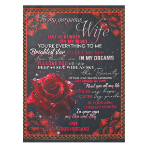 To My Rose Wife Birthday Gift, Couple Wife Gift Tablecloth