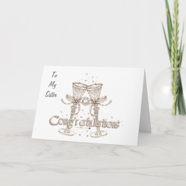 TO MY SISTER CONGRATS WEDDING DAY CARD (Front)