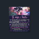 To My Sister Lady Girl Gift, Sister Birthday Gift Canvas Print<br><div class="desc">To My Sister Lady Girl Gift,  Sister Birthday Gift</div>