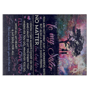 To My Sister Lady Girl Gift, Sister Birthday Gift Cutting Board