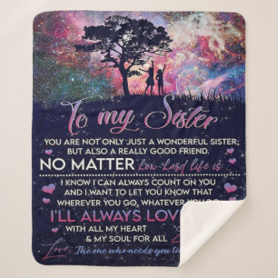 To My Sister Lady Girl Gift, Sister Birthday Gift Sherpa Blanket