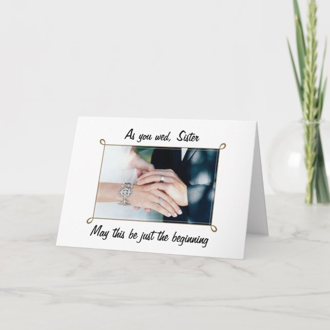 TO MY SISTER ON HER WEDDING DAY CARD (Front)