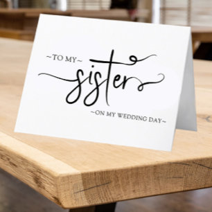 To My Sister On My Wedding Day Keepsake  Thank You Card