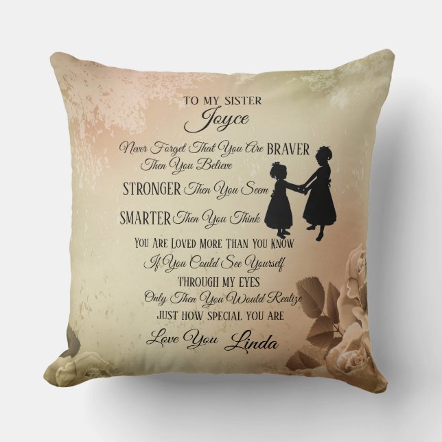 To My Sister Personalise Cushion (Front)