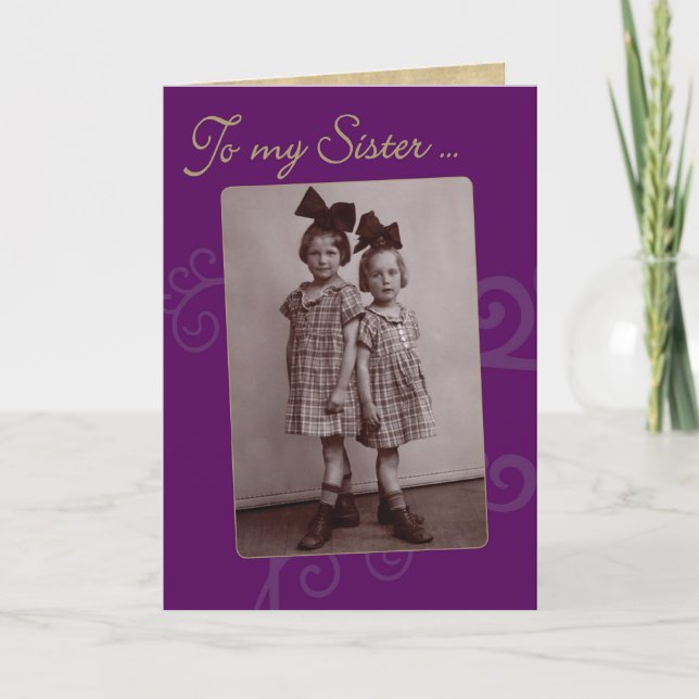 To My Sister Vintage 1920s Birthday Card (Front)