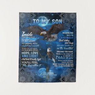 To My Son Birthday Gift, Gift To My Baby Boy Tapestry