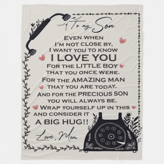 To My Son Blanket, Gift for Son Fleece Blanket (Front)