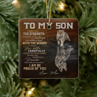 To my son ceramic ornament