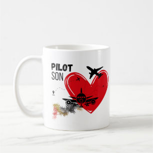 "To My Son – Fly High, Dream Big Pilot Mug" Coffee Mug