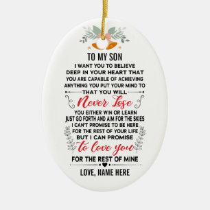 To My Son From Dad or Mum with Custom Name Ceramic Tree Decoration