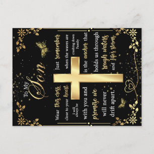 To My Son Gift, Butterfly Lover, Floral Son Letter Postcard