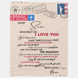 To My Son Gift, Mum And Son, Love Letter To Son Fleece Blanket