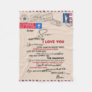To My Son Gift, Mum And Son, Love Letter To Son Fleece Blanket