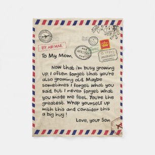 To My Son Gift, Mum And Son, Love Letter To Son Fleece Blanket