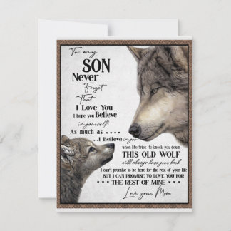 To My Son Gift, Mum And Son, Love Letter To Son Invitation