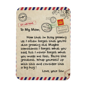 To My Son Gift, Mum And Son, Love Letter To Son Magnet