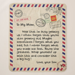 To My Son Gift, Mum And Son, Love Letter To Son Sherpa Blanket