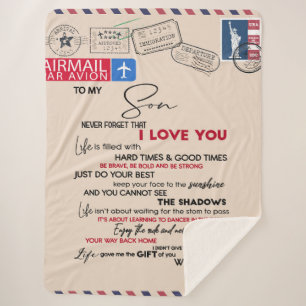 To My Son Gift, Mum And Son, Love Letter To Son Sherpa Blanket
