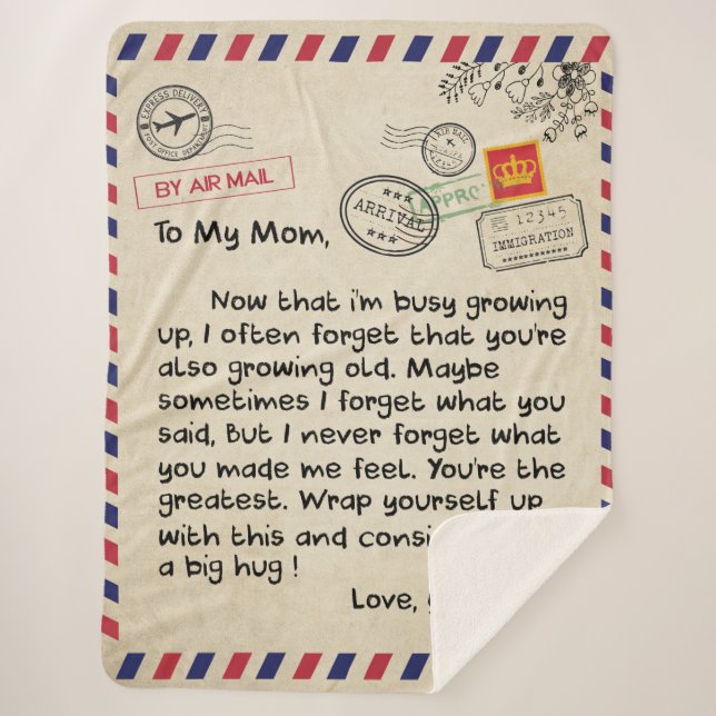 To My Son Gift, Mum And Son, Love Letter To Son Sherpa Blanket (Front)