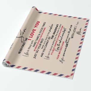 To My Son Gift, Mum And Son, Love Letter To Son Wrapping Paper