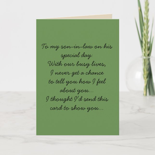To my son-in-law card (Front)
