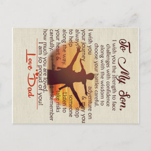 To my son   Lovely Letter To Him   Announcement Postcard