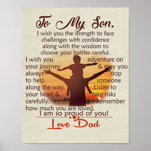 To my son   Lovely Letter To Him   Poster