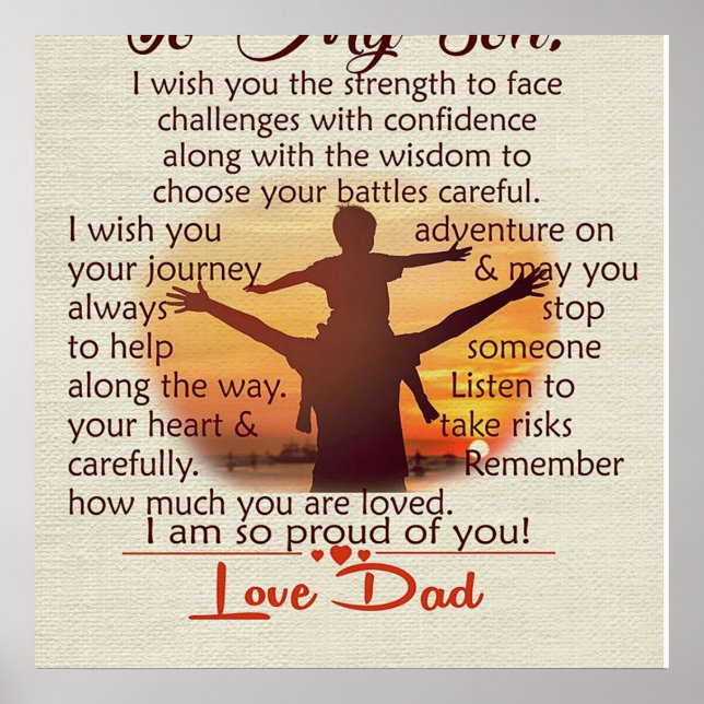 To my son | Lovely Letter To Him | Poster (Front)