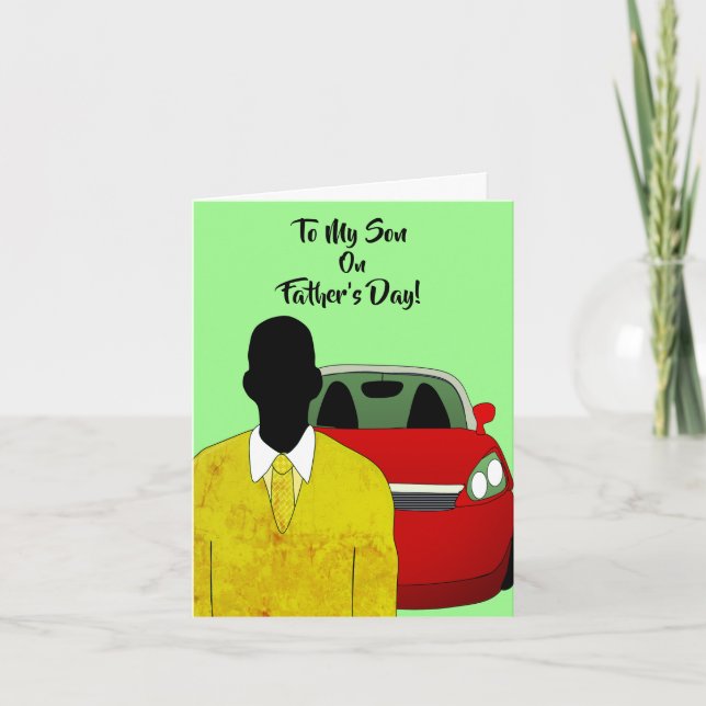 To My Son Suit & Tie African American Father's Day Card (Front)