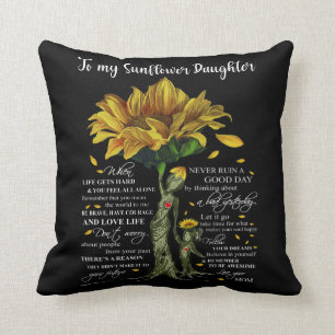 To My Sunflower Daughter Cushion