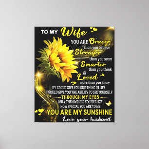 To My Sunflower Wife Birthday Gift, Couple Love Canvas Print