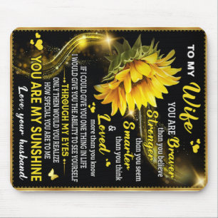 To My Sunflower Wife Birthday Gift, Couple Love Mouse Mat