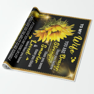 To My Sunflower Wife Birthday Gift, Couple Love Wrapping Paper