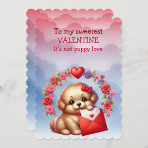 To My Sweet Valentine Puppy Love Holiday Card