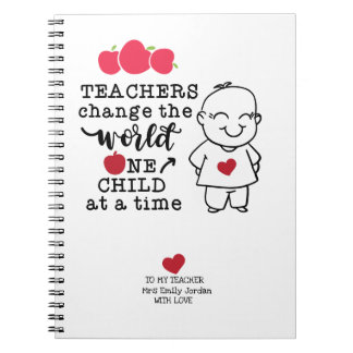 To My Teacher with Love Personalised  Notebook