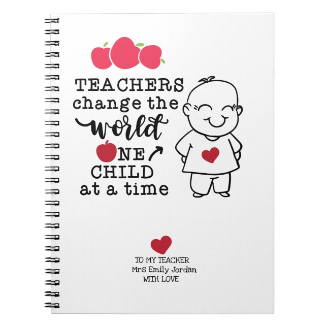 To My Teacher with Love Personalised  Notebook (Front)