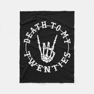 To My Twenties 30th Birthday Skeleton Hand Hallowe Fleece Blanket