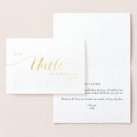 To My Uncle On My Wedding Day Elegant Script