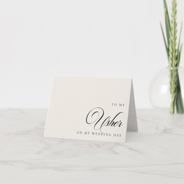 To My Usher On My Wedding Day Message Card (Front)